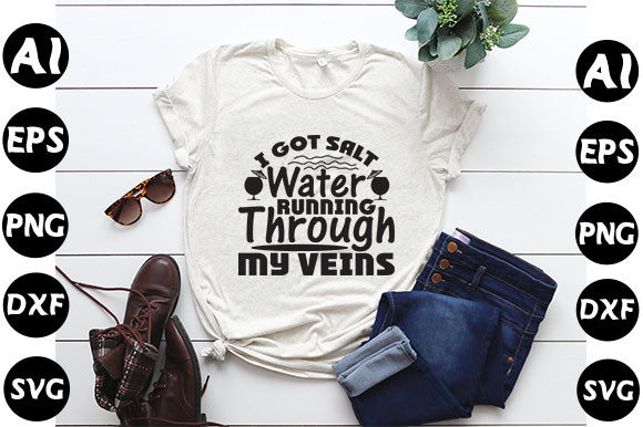 Summer Quote Design: I Got Salt Water Running Through My Veins